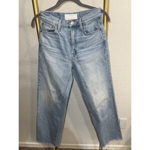 Mother Superior The Mid Rise Rambler Zip Ankle Fray Jeans Women's Size 24 $258